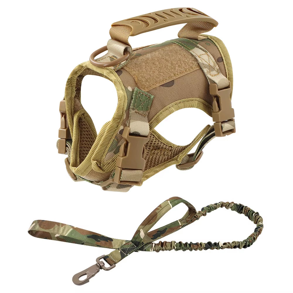 Adjustable Tactical Cat Harness for Walking - Escape-Proof Soft Mesh Vest with Control Handle for Large Cats and Small Dogs