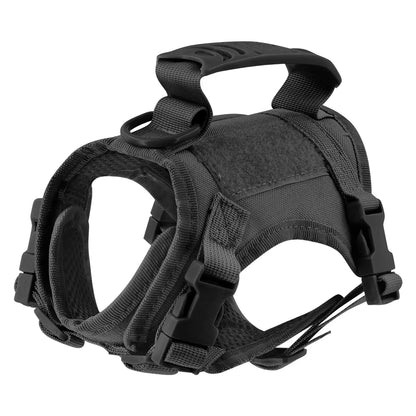 Adjustable Tactical Cat Harness for Walking - Escape-Proof Soft Mesh Vest with Control Handle for Large Cats and Small Dogs