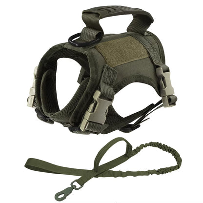 Adjustable Tactical Cat Harness for Walking - Escape-Proof Soft Mesh Vest with Control Handle for Large Cats and Small Dogs