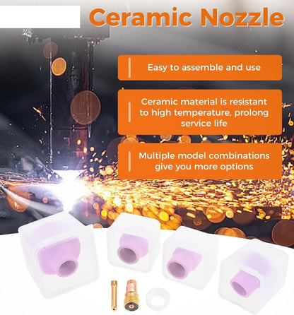 Ceramic Welding Cup Set #12#14#16#24 Tig Welding Cups Alumina Torch Gas Lens Kit Industrial Supplies WP‑17/18/26 1.6