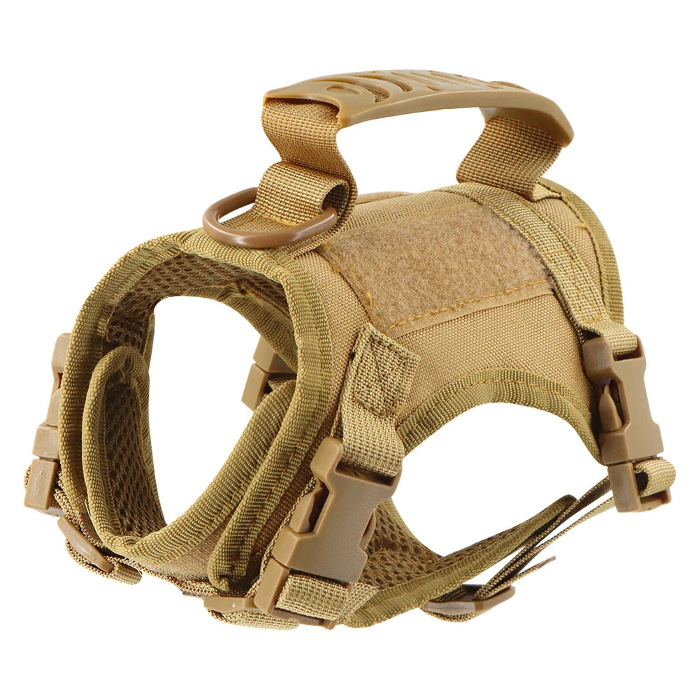 Adjustable Tactical Cat Harness for Walking - Escape-Proof Soft Mesh Vest with Control Handle for Large Cats and Small Dogs