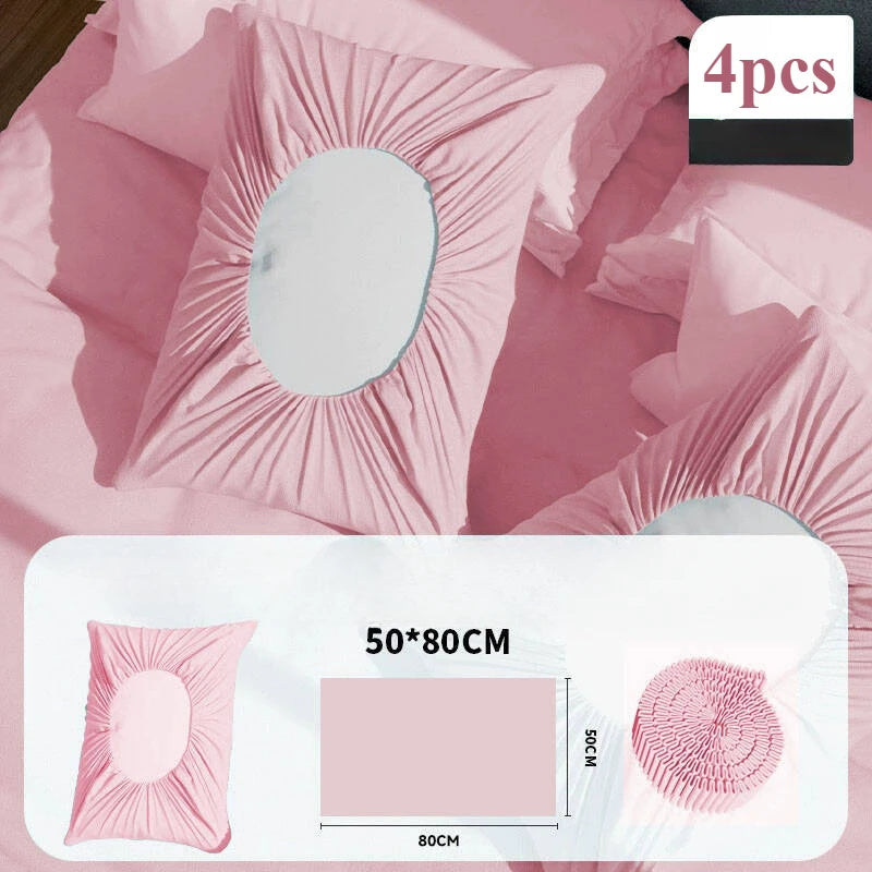 4Pcs Soft Disposable Travel Pillowcases Non-Woven Fabric Hand Washable Suitable for Hotels Beauty Salons Travel Outdoor Camping