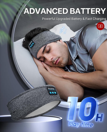 Sleep Headphones Wireless, Bluetooth Sports Headband Headphones with Ultra-Thin HD Stereo Speakers Perfect for Sleeping,Workout,Jogging,Yoga,Insomnia, Air Travel, Meditation (Grey)