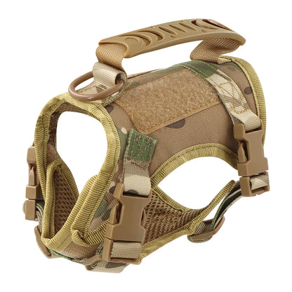Adjustable Tactical Cat Harness for Walking - Escape-Proof Soft Mesh Vest with Control Handle for Large Cats and Small Dogs