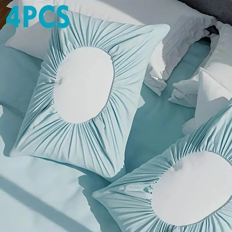 4Pcs Soft Disposable Travel Pillowcases Non-Woven Fabric Hand Washable Suitable for Hotels Beauty Salons Travel Outdoor Camping