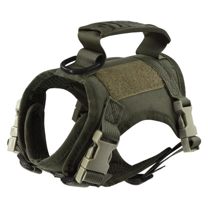 Adjustable Tactical Cat Harness for Walking - Escape-Proof Soft Mesh Vest with Control Handle for Large Cats and Small Dogs