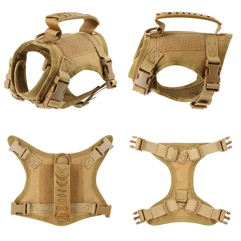 Adjustable Tactical Cat Harness for Walking - Escape-Proof Soft Mesh Vest with Control Handle for Large Cats and Small Dogs