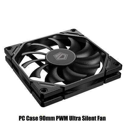 High-Performance 4-Pin PWM Chassis Cooling Fan with Smart Temperature Control, 80x80x10mm / 90x90x15mm