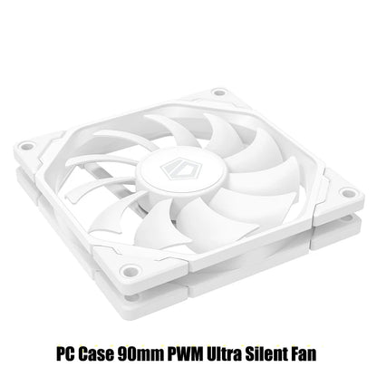 High-Performance 4-Pin PWM Chassis Cooling Fan with Smart Temperature Control, 80x80x10mm / 90x90x15mm