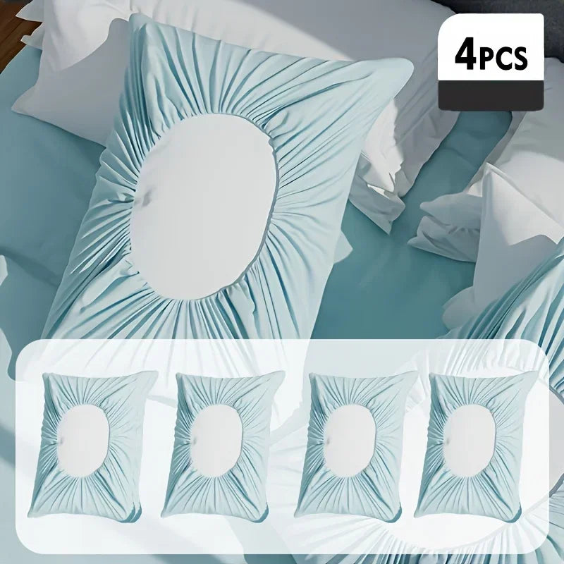 4Pcs Soft Disposable Travel Pillowcases Non-Woven Fabric Hand Washable Suitable for Hotels Beauty Salons Travel Outdoor Camping