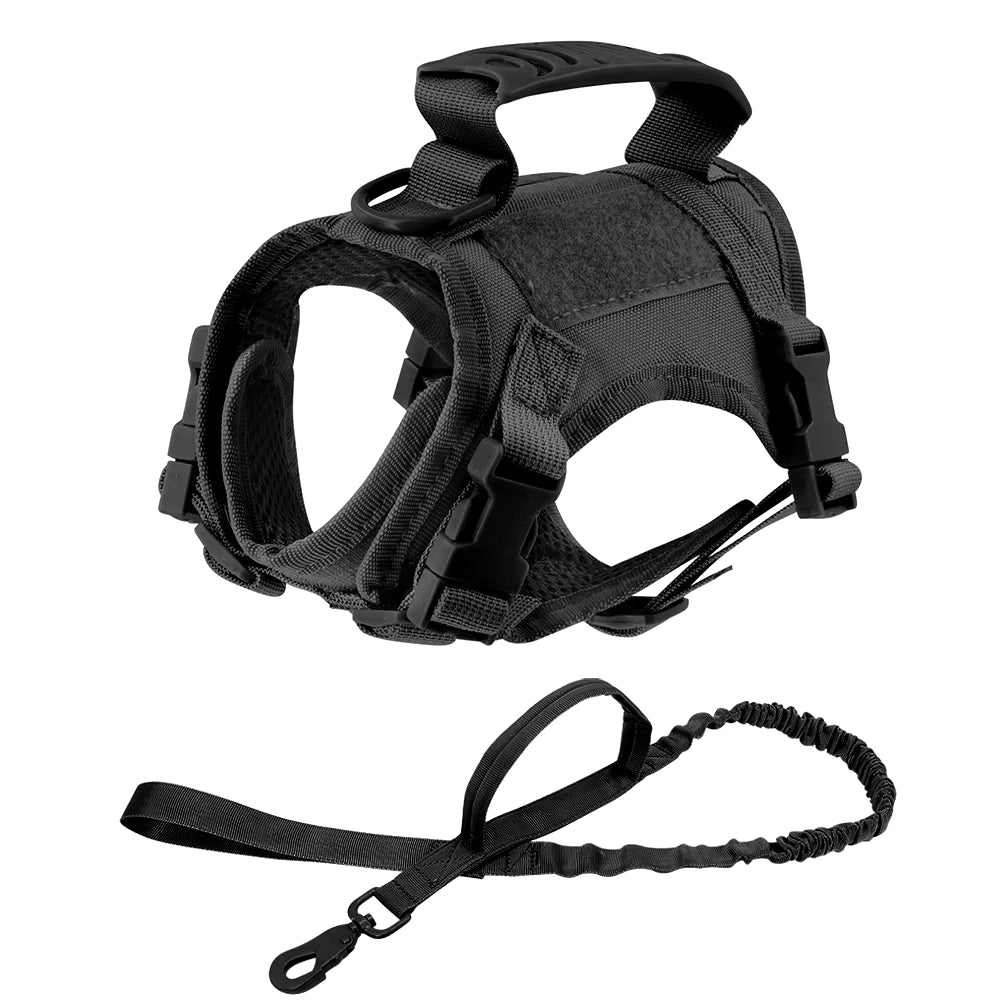 Adjustable Tactical Cat Harness for Walking - Escape-Proof Soft Mesh Vest with Control Handle for Large Cats and Small Dogs