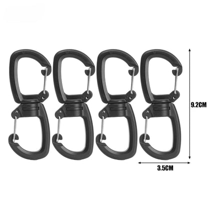 Backpacks Carabiner with 360 Degree Swivels Portable S Chain Hook Camping Double Hook Backpacks Buckles Camping Accessory