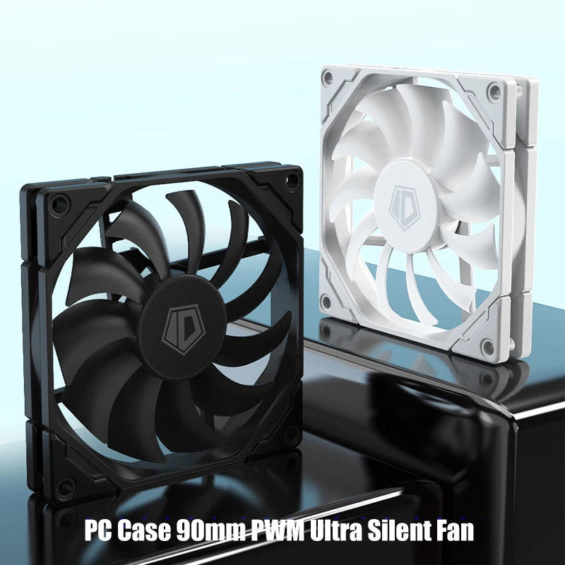 High-Performance 4-Pin PWM Chassis Cooling Fan with Smart Temperature Control, 80x80x10mm / 90x90x15mm