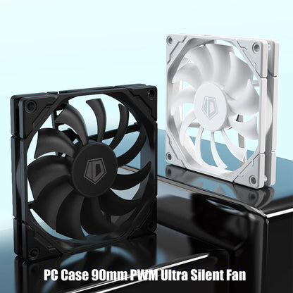 High-Performance 4-Pin PWM Chassis Cooling Fan with Smart Temperature Control, 80x80x10mm / 90x90x15mm