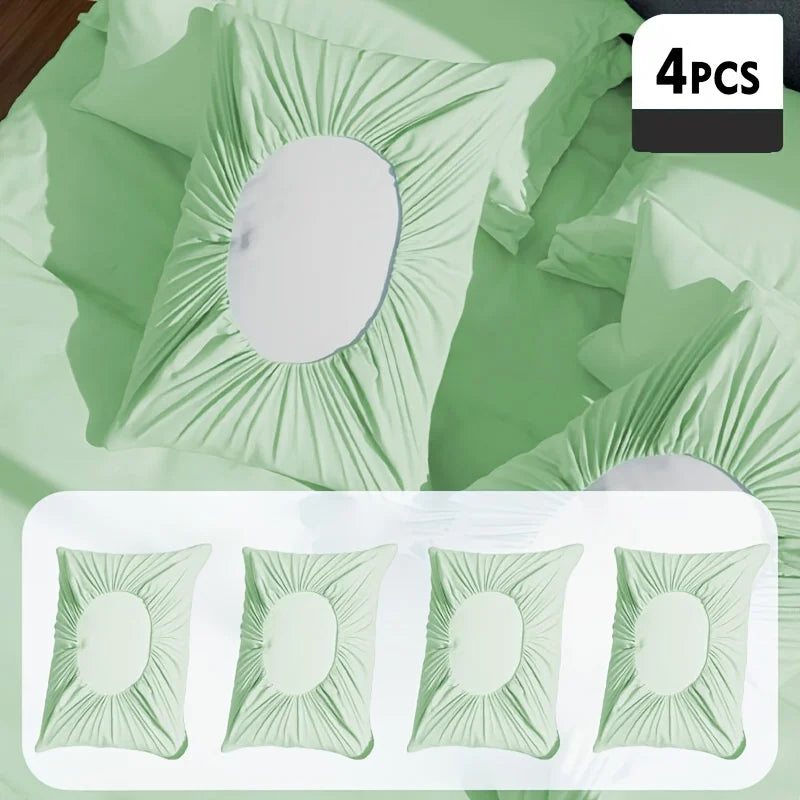 4Pcs Soft Disposable Travel Pillowcases Non-Woven Fabric Hand Washable Suitable for Hotels Beauty Salons Travel Outdoor Camping